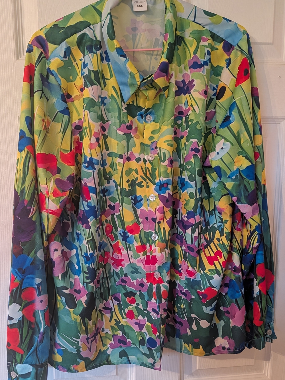 Women's Floral Print Button-Down Shirt - Multicolor